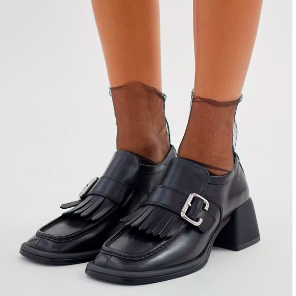 NEW| Vagabond Ansie Fringe Leather Loafer Black EU 39( US Women 9) - Picture 2 of 5